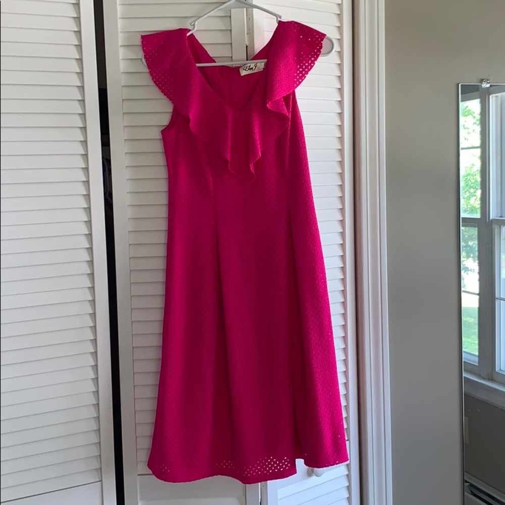 Fit and flare pink dress